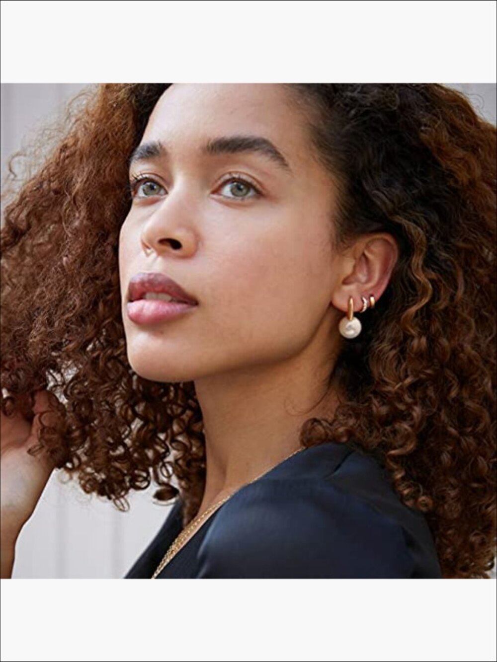 Shell Pearl Drop Dangle Earrings 18K Gold Plated Leverback - Picture 4 of 7